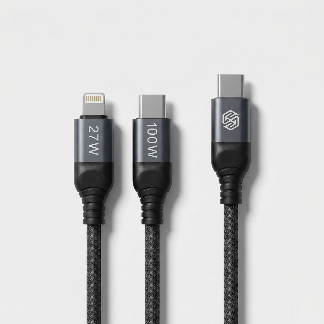 NILLKIN DualPower 2 in 1 Charging Cable Type-C to Type-C 100W & Lightning 27W