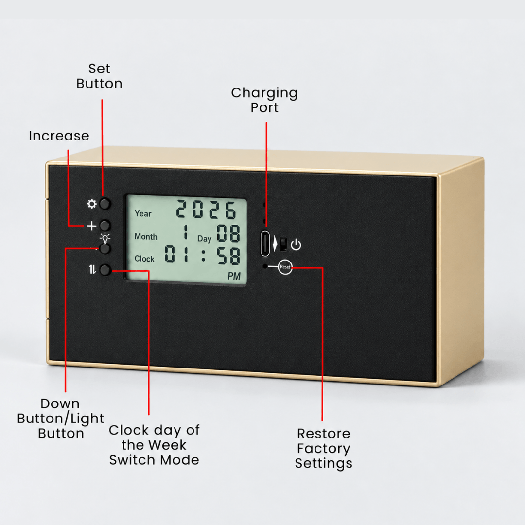#Color_Light Brown - Clock & Calendar