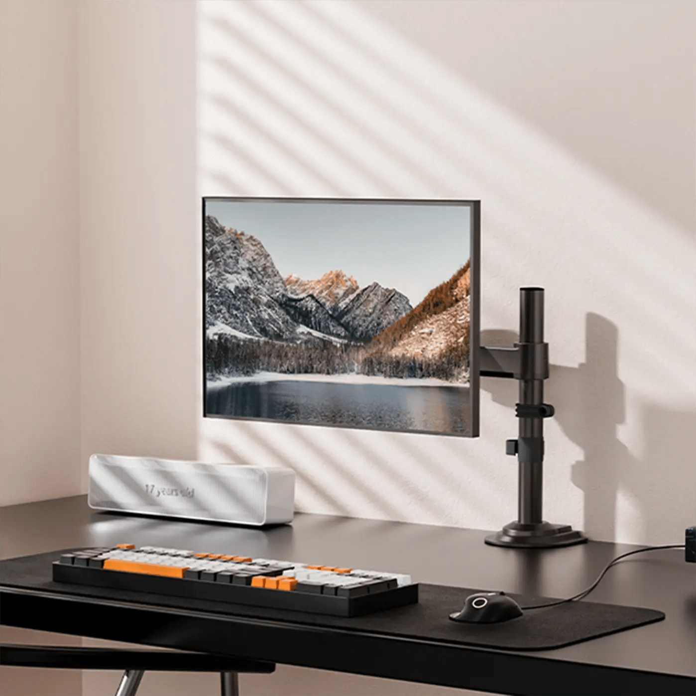 HUANUO Elevation Single Monitor Arm for 13 to 32 Inch Screens