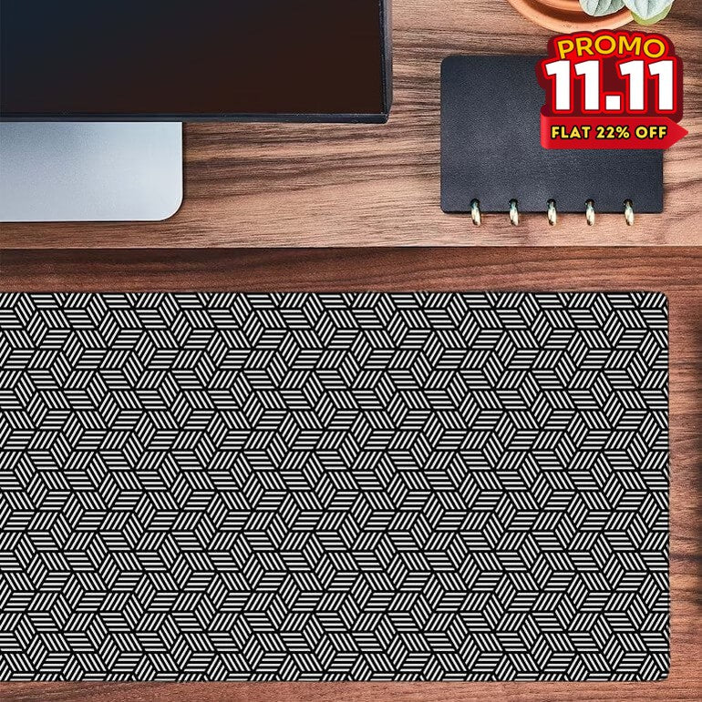 Printed Desk Mat - Hexagon Pattern-DIVERSITY