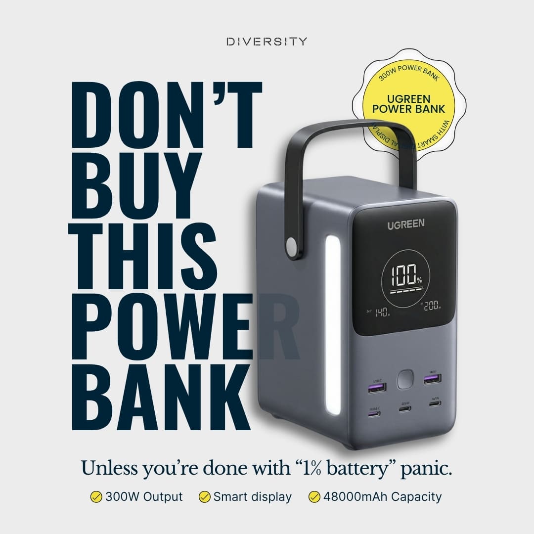 UGREEN 48000mAh 300W Power Bank With Smart Digital Display Lighting and SOS Mode