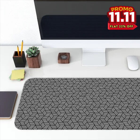 Printed Desk Mat - Hexagon Pattern-DIVERSITY