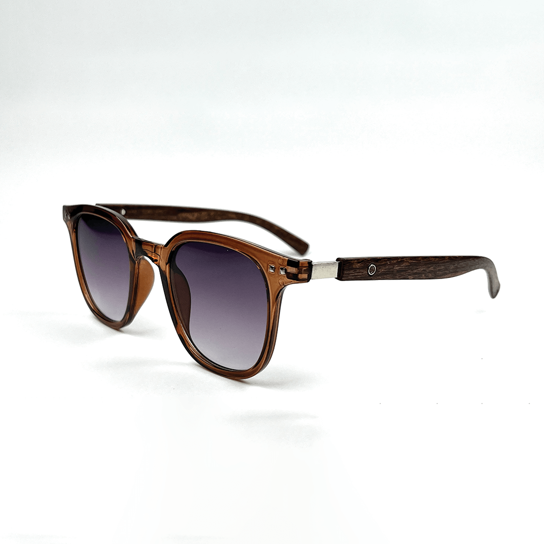 Retro Wood Texture Wayfarer Sunglasses - Brown