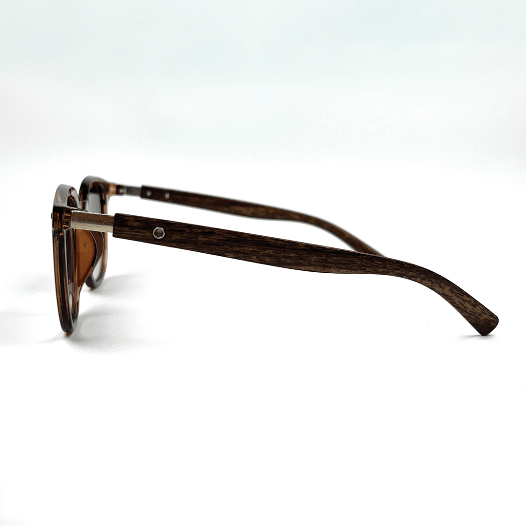 Retro Wood Texture Wayfarer Sunglasses - Brown