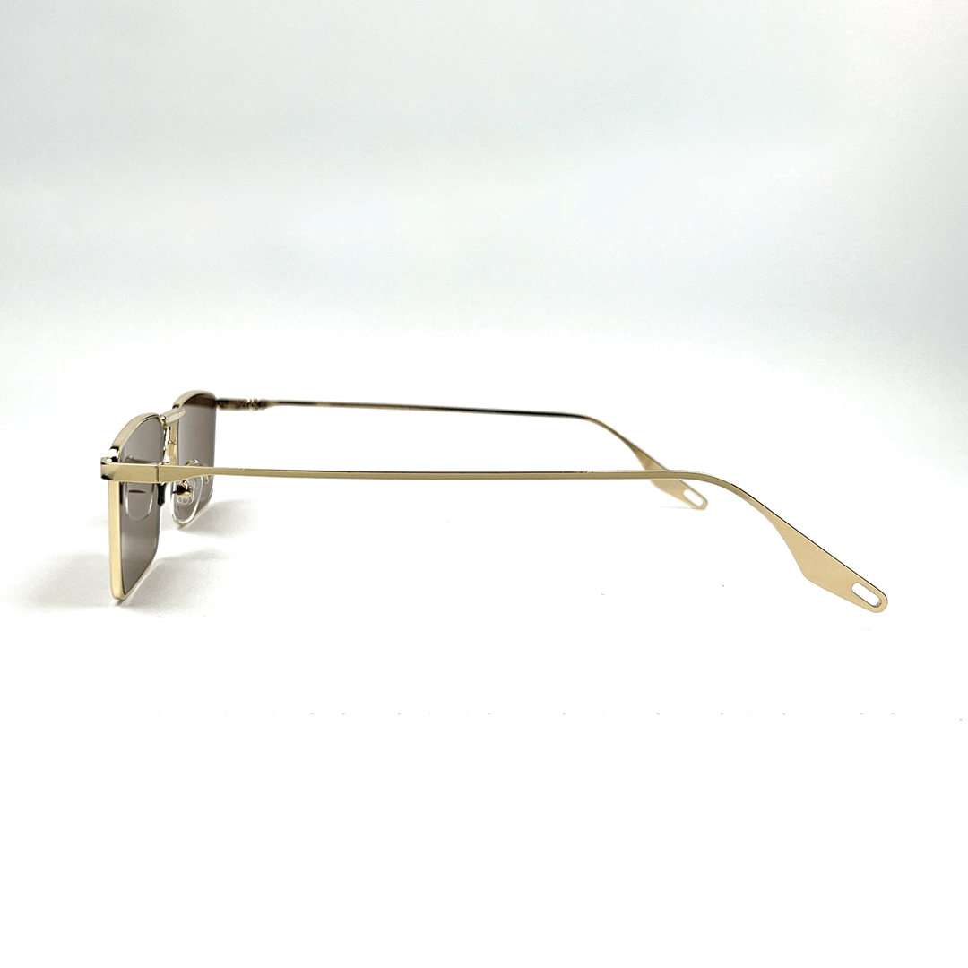 NEXUS Rectangular Sunglasses - Gold Frame Brown Lens