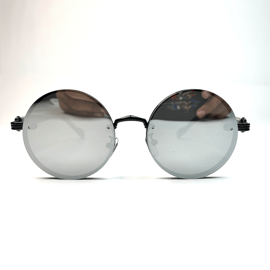 Retro Steampunk Round Sunglasses - Grey