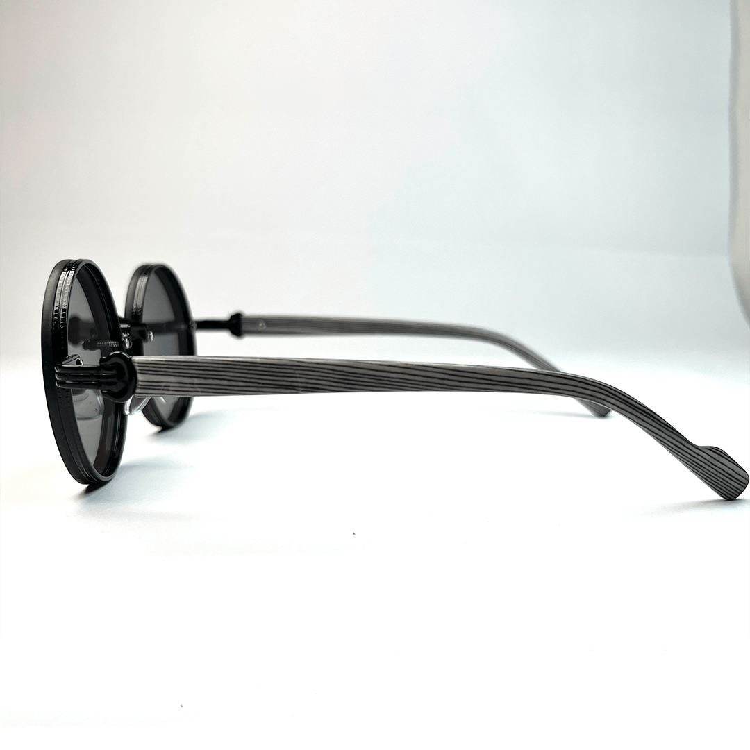 Retro Steampunk Round Sunglasses - Grey