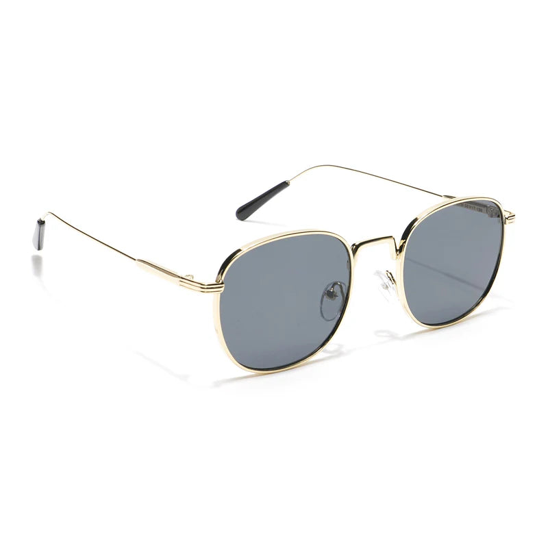 Modern Noir Round Sunglasses - Gold Black
