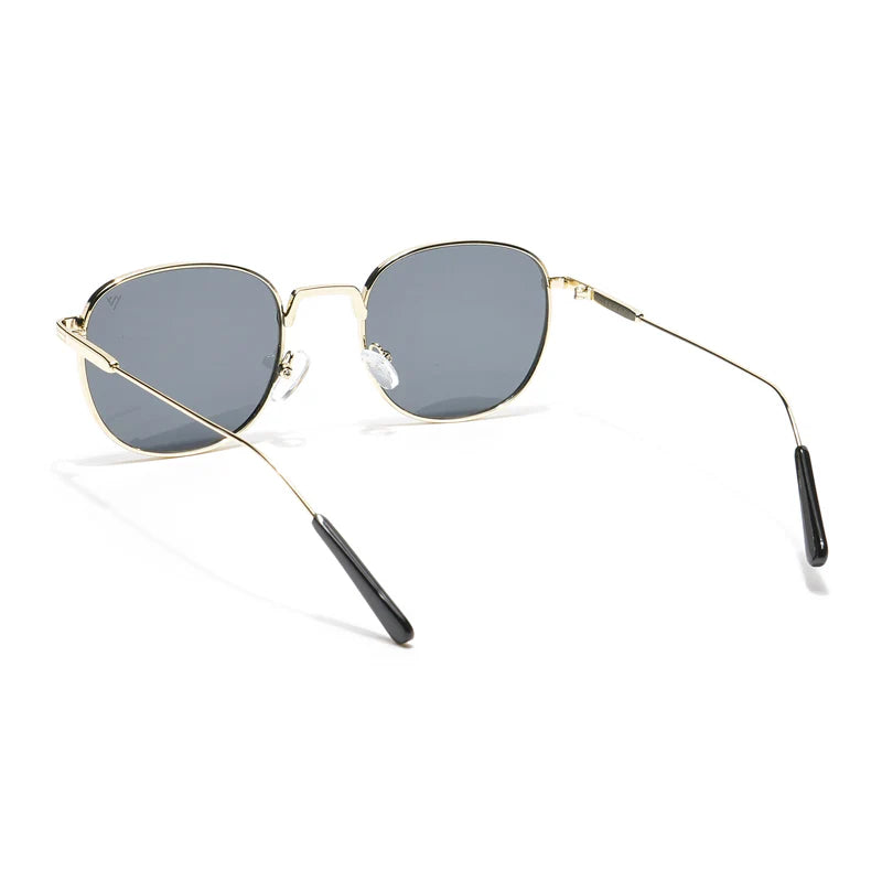 Modern Noir Round Sunglasses - Gold Black