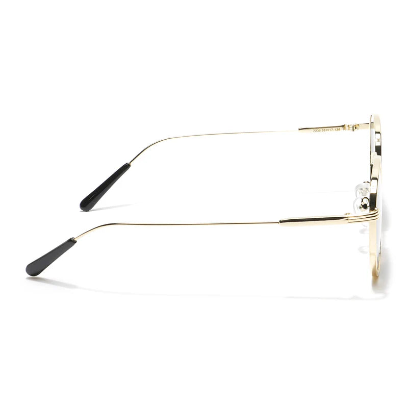 Modern Noir Round Sunglasses - Gold Black