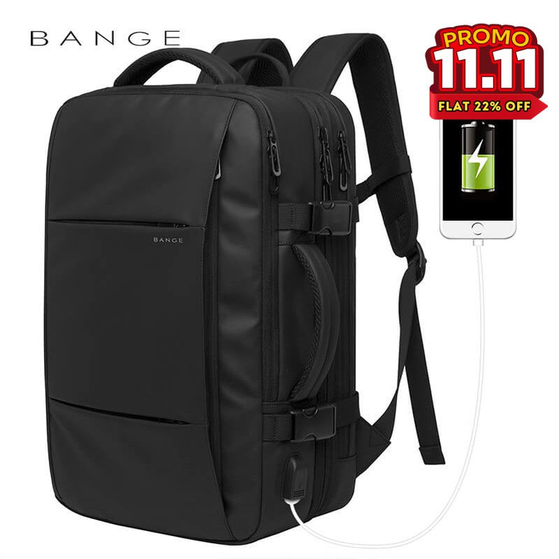 BANGE Digital Nomad Travel Backpack - Black-DIVERSITY