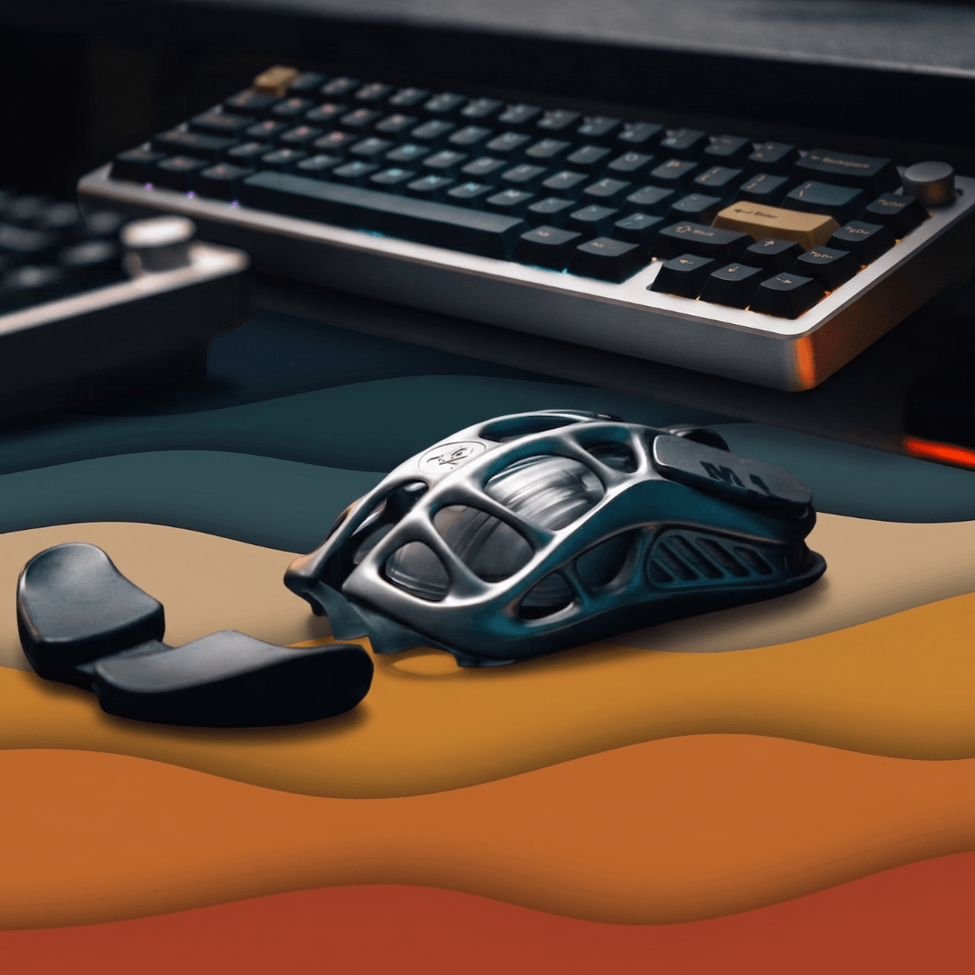 Printed Leather Desk Mat - Rainbow Clouds
