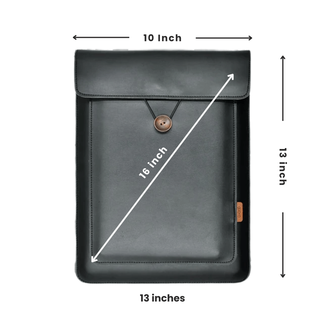 Modern Faux Leather Laptop Sleeve - Green