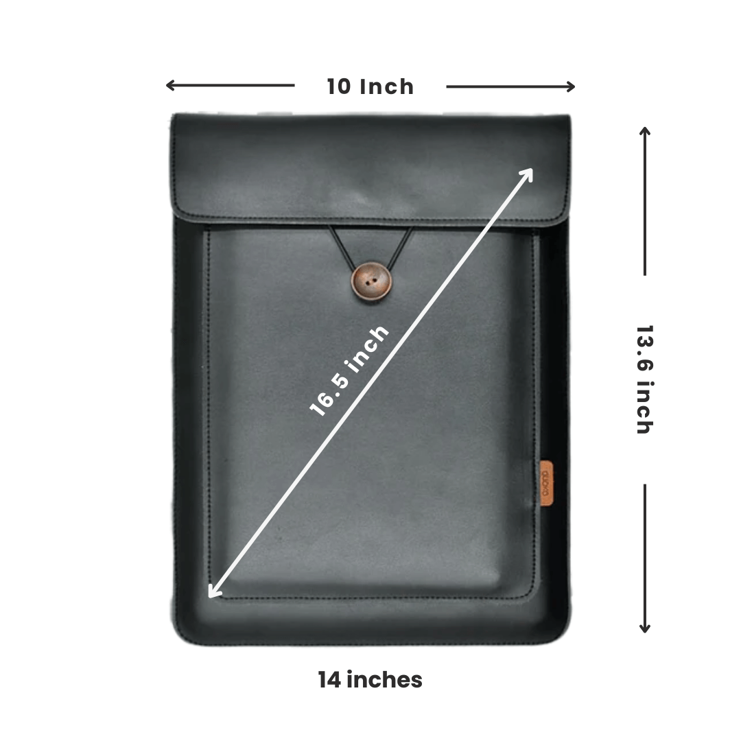 Modern Faux Leather Laptop Sleeve - Green