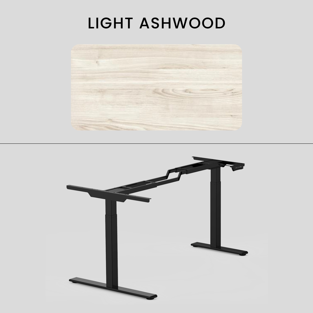 FlexiSpot E1L - Dual Motor L‑Shaped Standing Desk With Black Frame