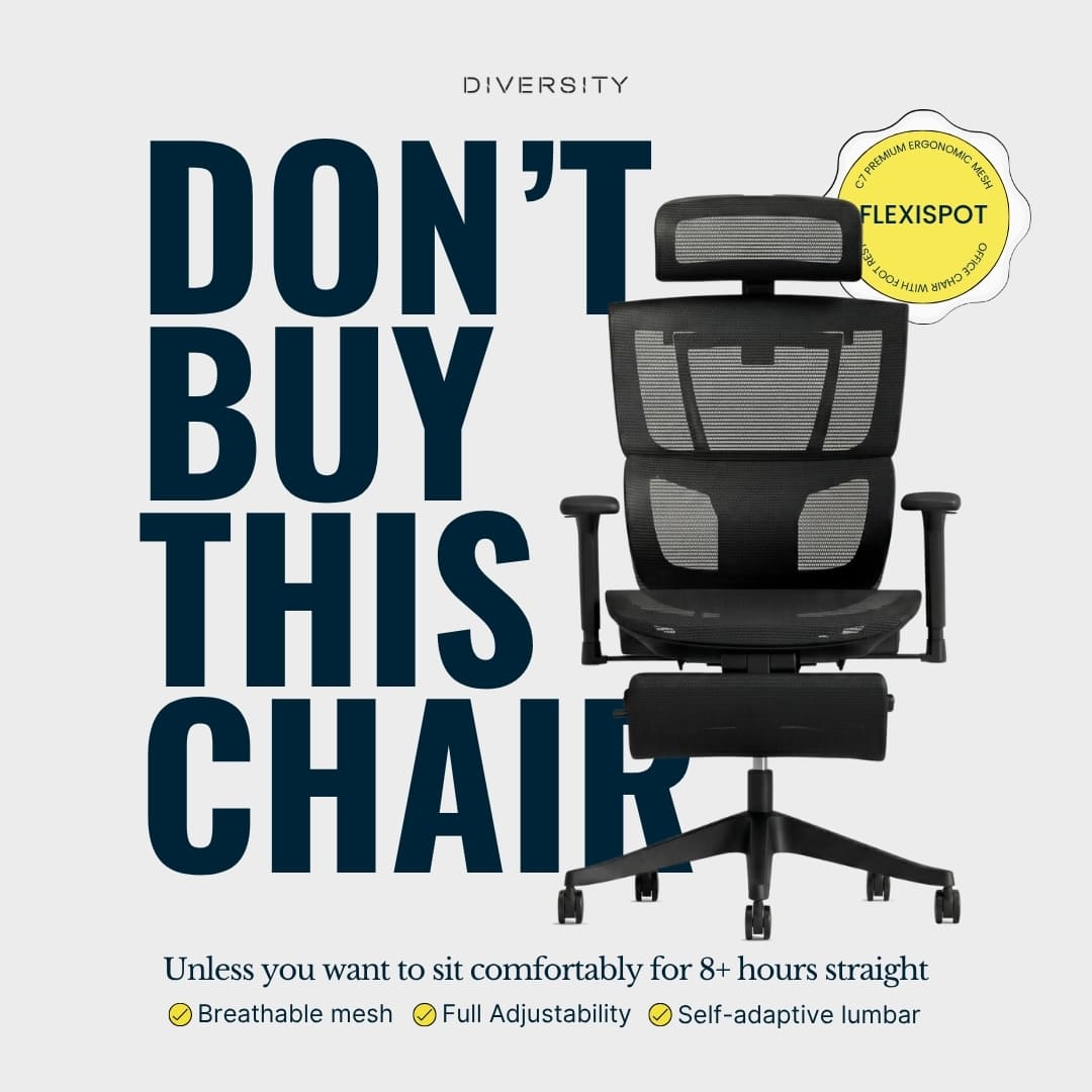 Flexispot C7 Premium Ergonomic Mesh Office Chair With Foot Rest