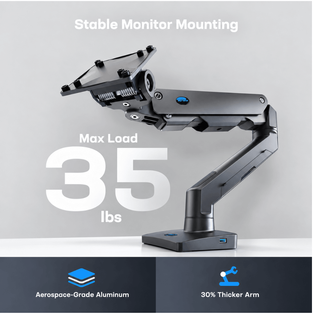 HUANUO Heavy-Duty Single Monitor Arm  for  for 13 to 49  Inch Screens