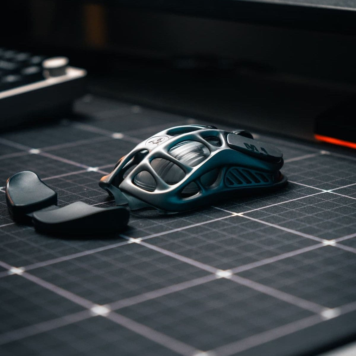 Printed Leather Desk Mat - Grid