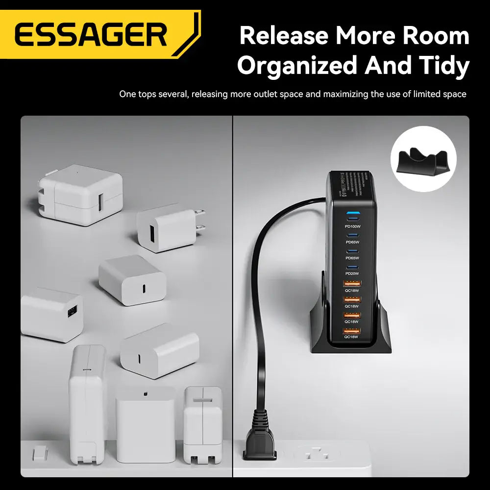 Essager 320W 8-Port GaN Desktop Charging Station (4C & 4A)