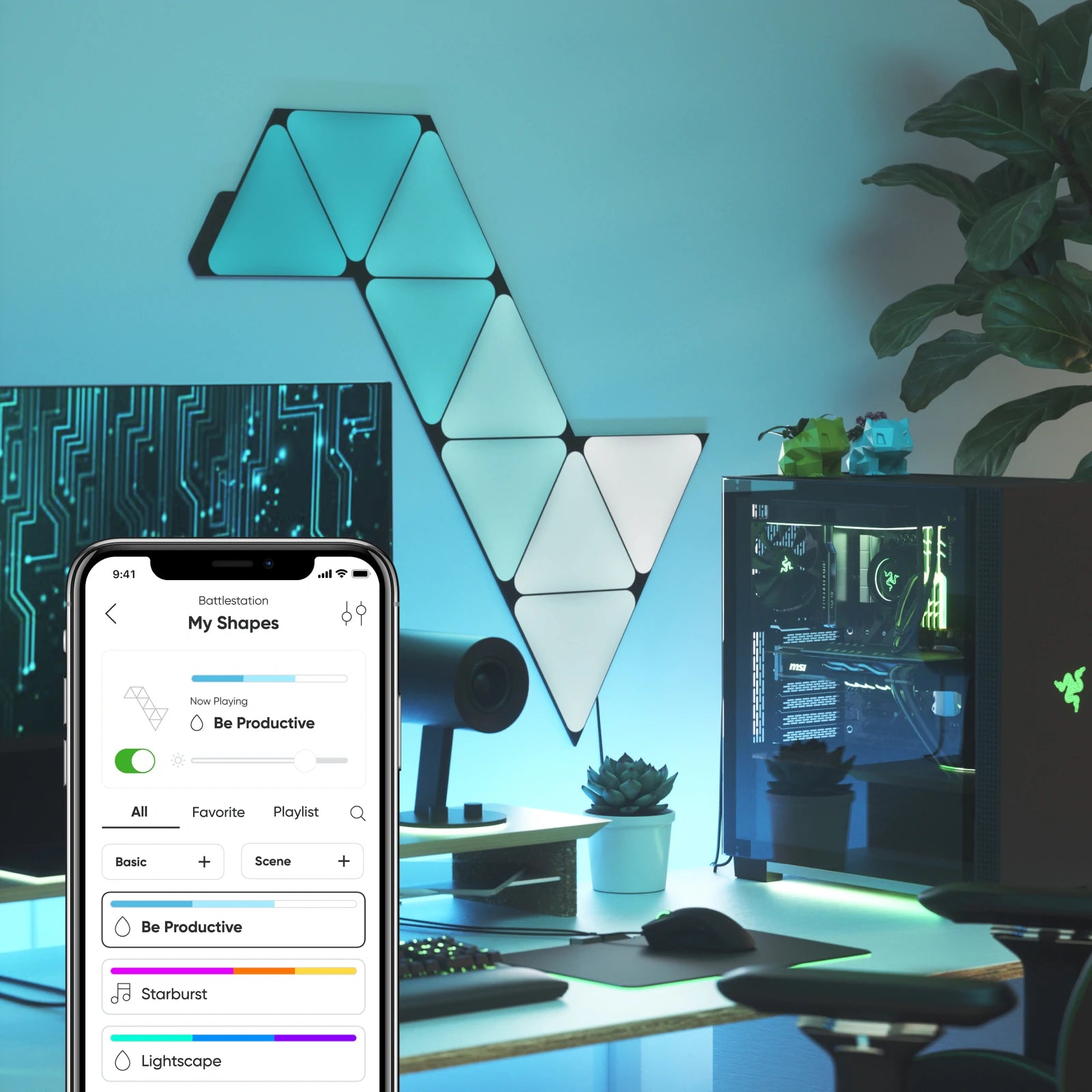 Nanoleaf Shapes Ultra Black Triangle Light Panels Smarter Kit