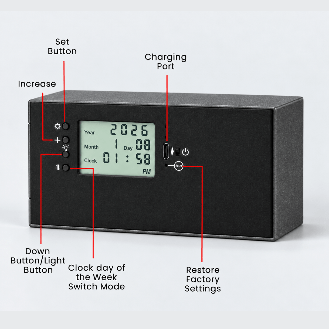 #Color_Dark Grey - Clock & Calendar