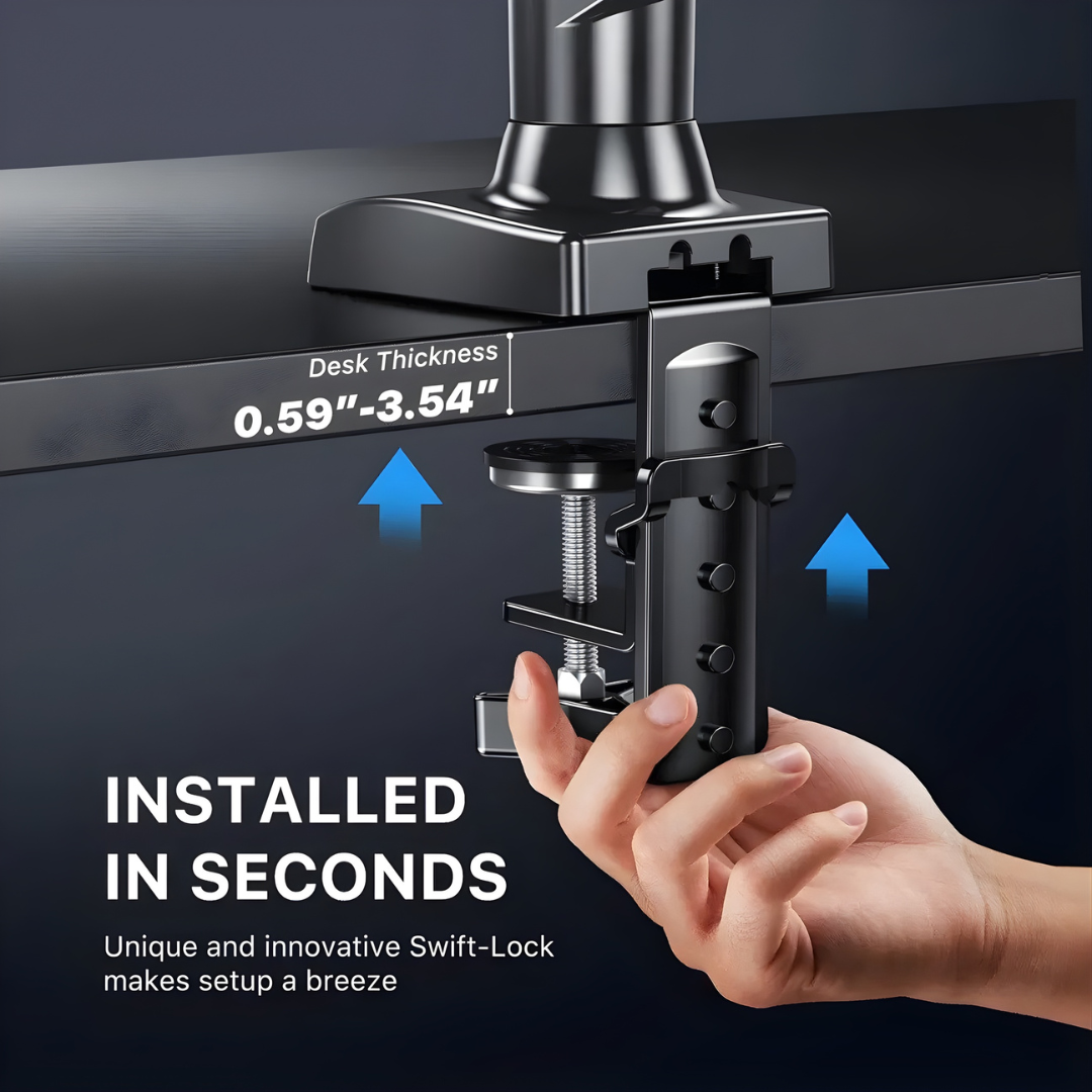 HUANUO Single Monitor Mount for 13 to 32 Inch Screens - Black