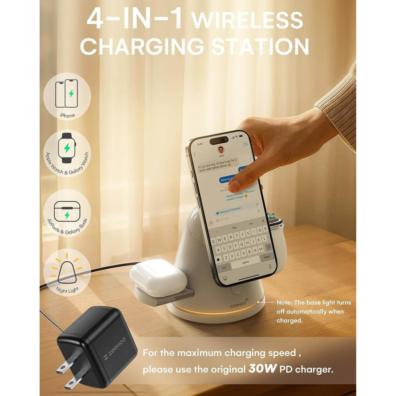 ZEEHOO LuminoCore 4-in-1 Wireless Charging Station
