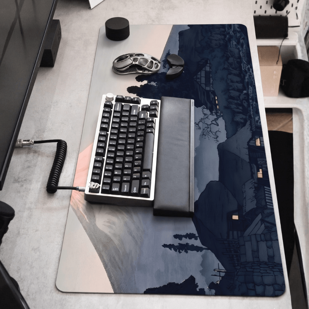 Printed Leather Desk Mat - Mount Fuji