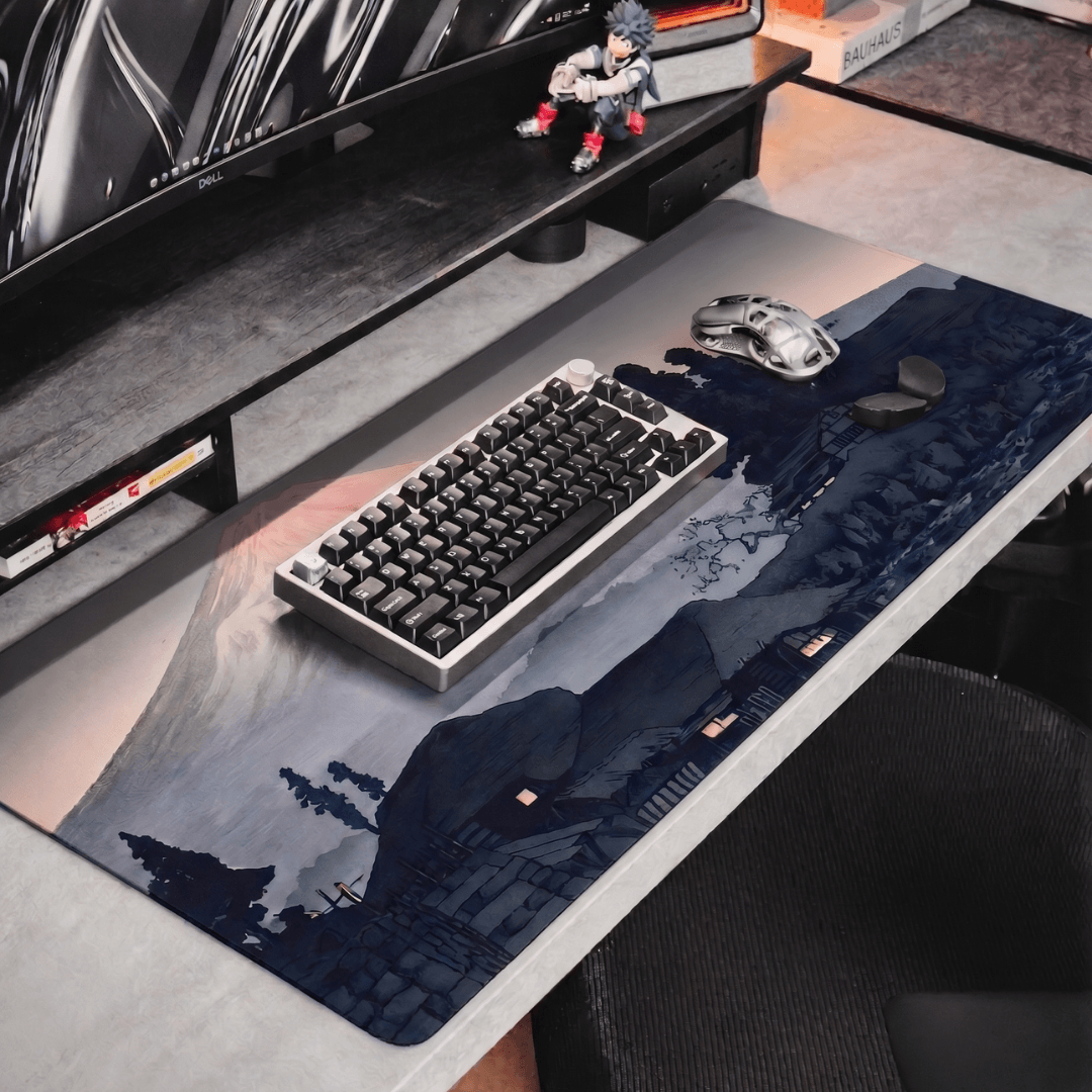 Printed Leather Desk Mat - Mount Fuji