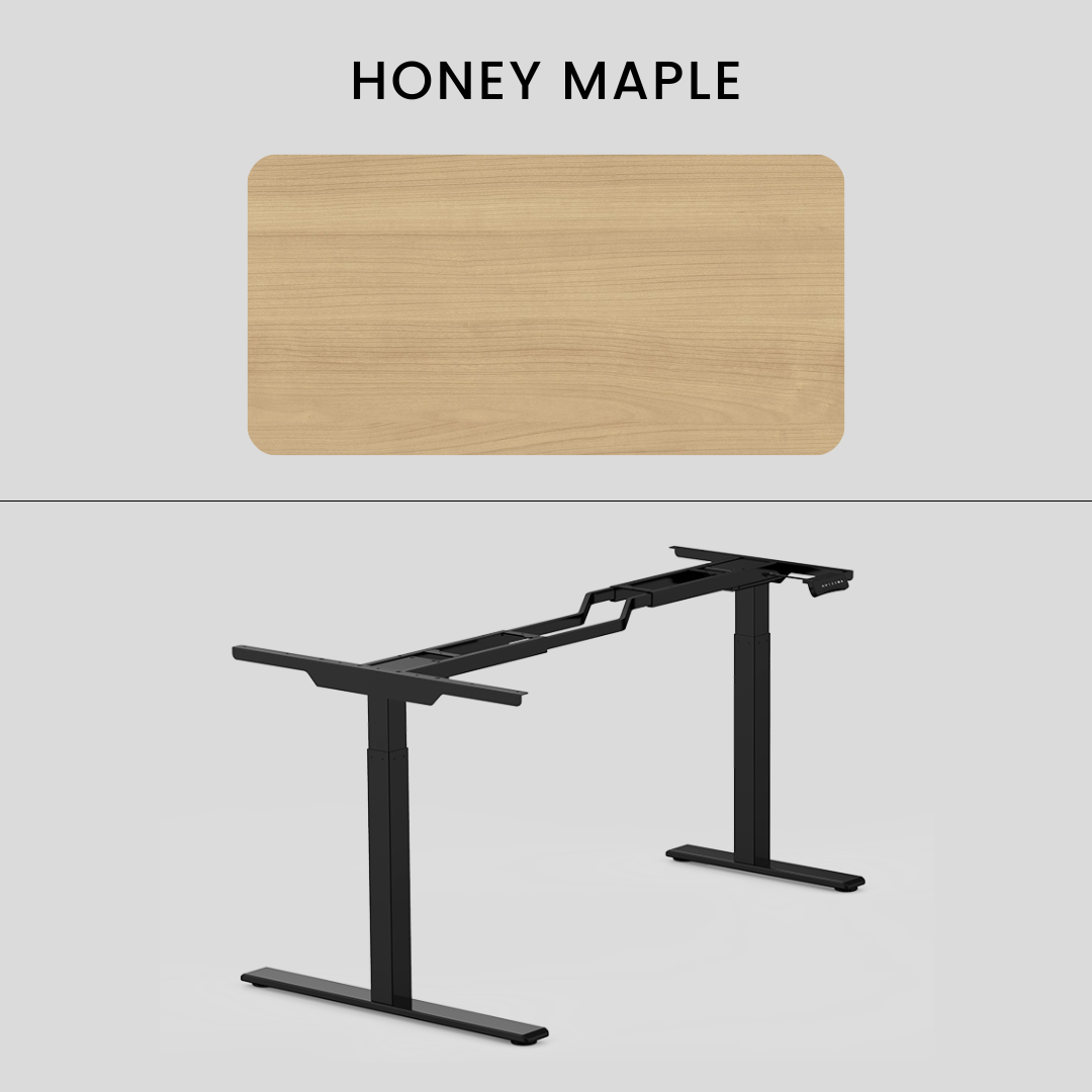 FlexiSpot E1L - Dual Motor L‑Shaped Standing Desk With Black Frame