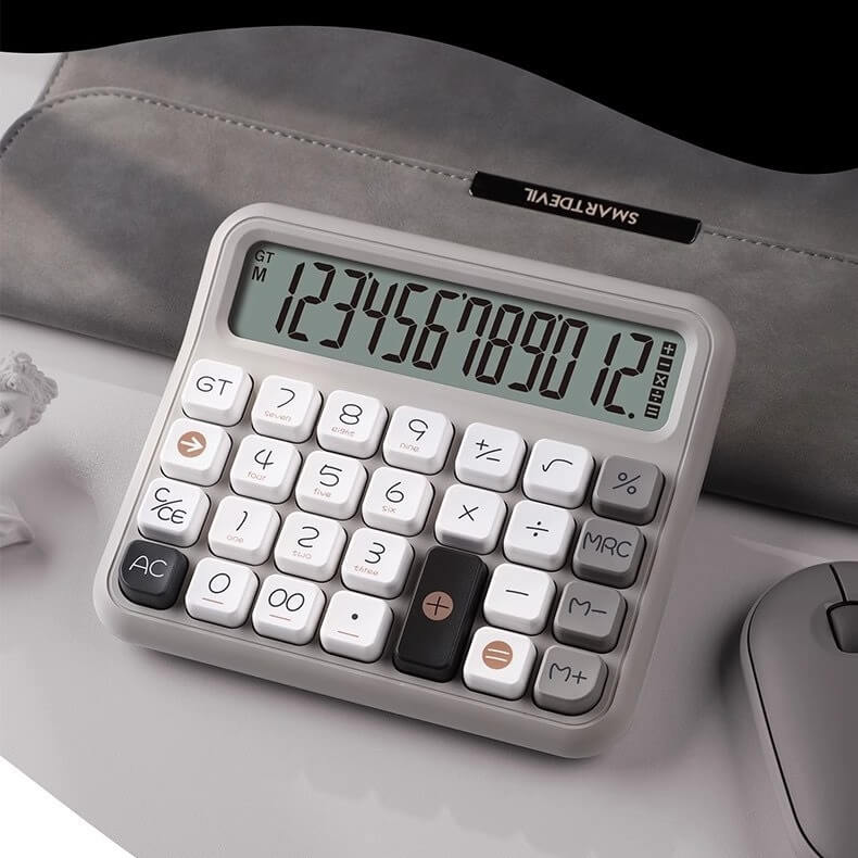 12-Digit Retro Desk Calculator