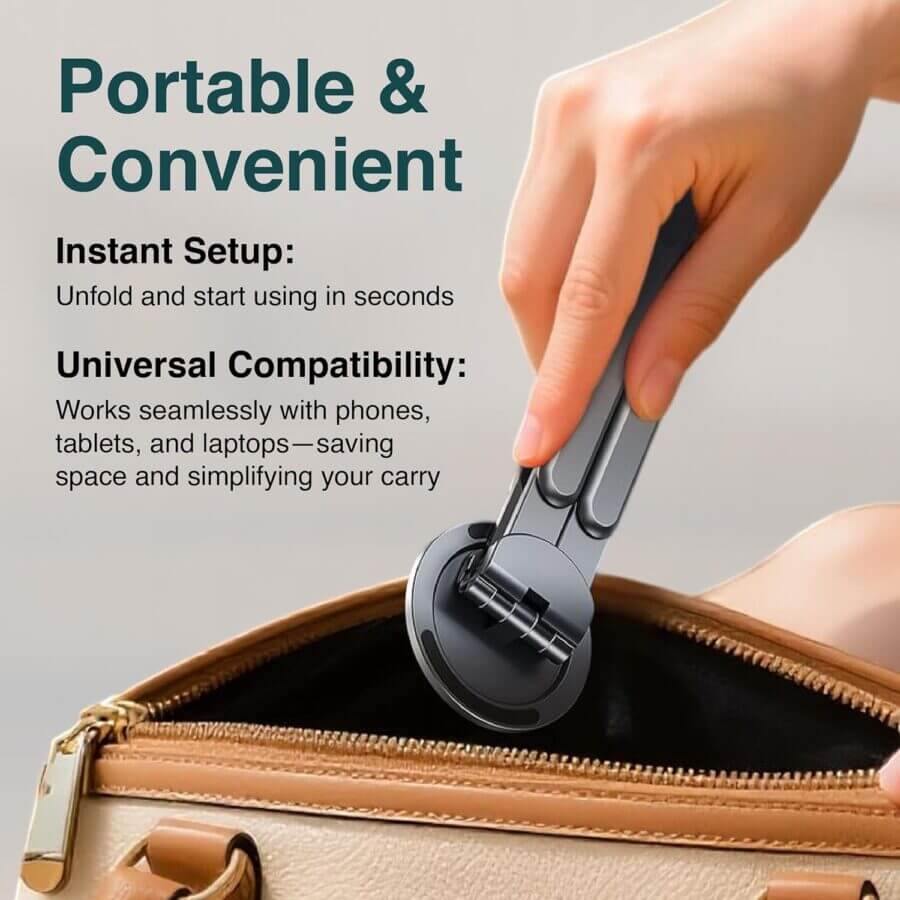 Multi-Functional Foldable Metal Phone Holder & Laptop Stand