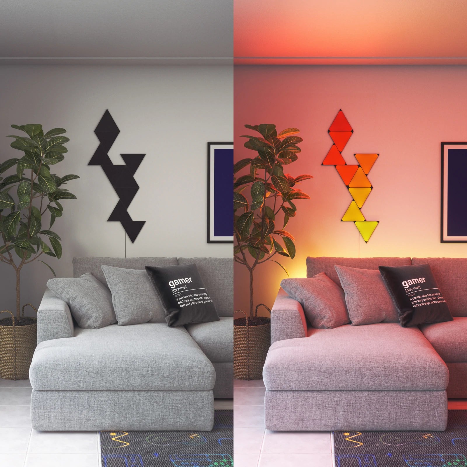 Nanoleaf Shapes Ultra Black Triangle Light Panels Smarter Kit