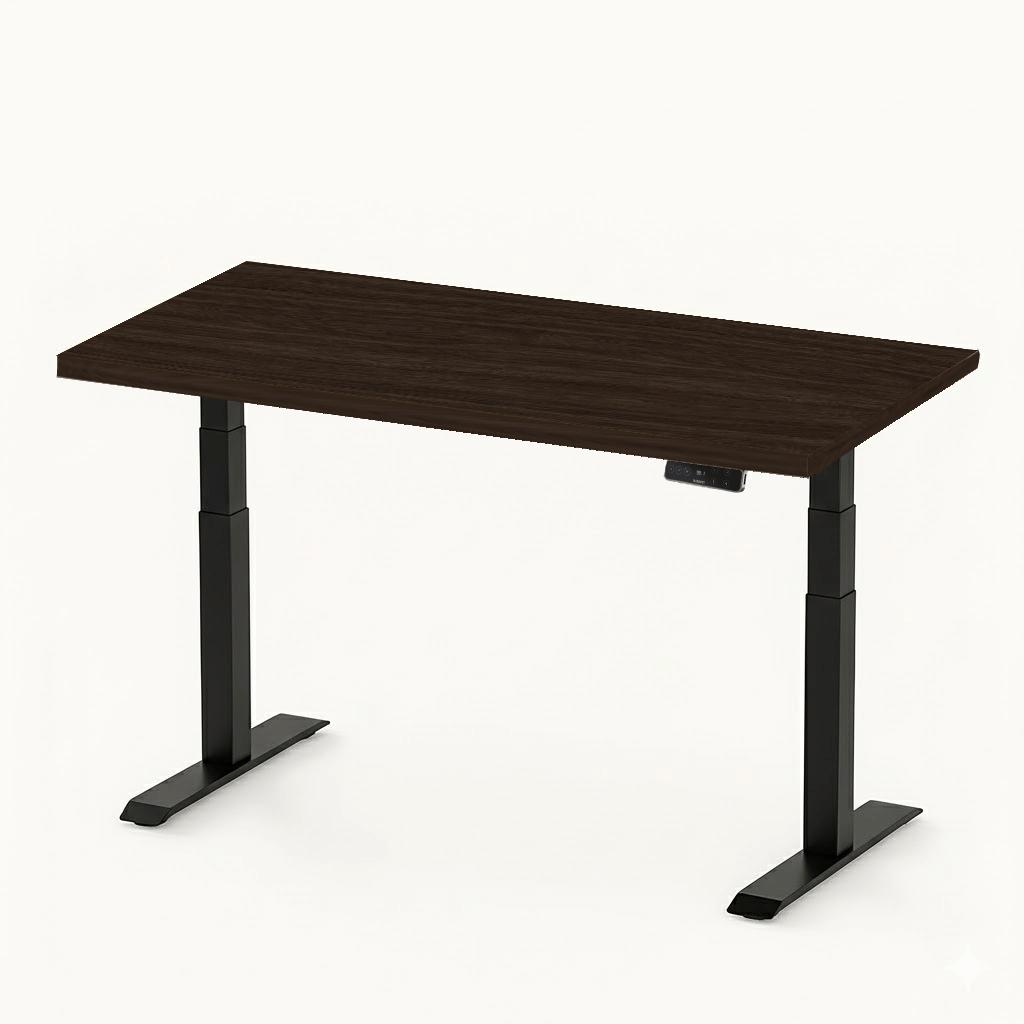 FlexiSpot E7 - Dual Motor Premium Standing Desk With Black Frame - Dark Espresso