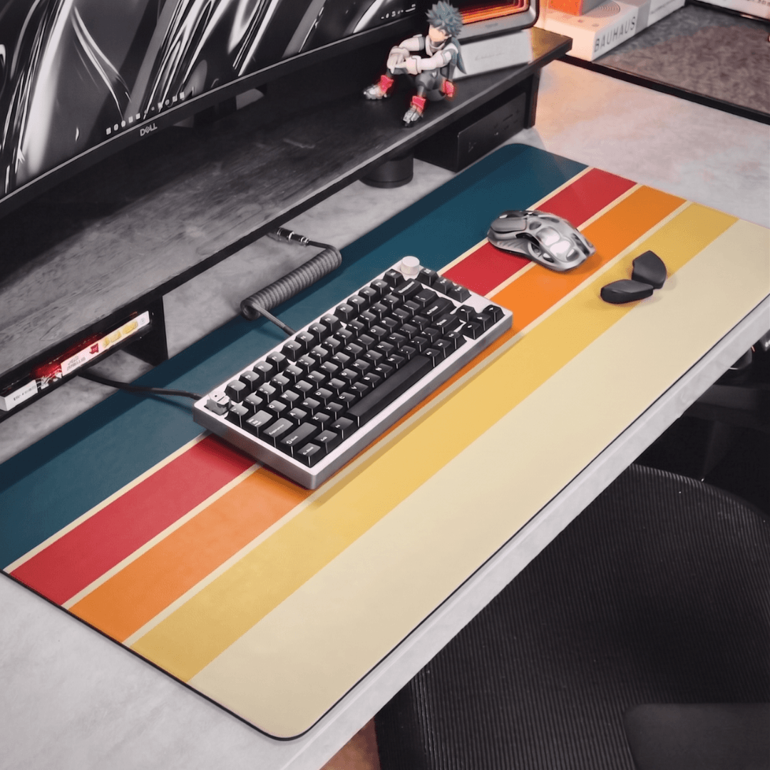 Printed Leather Desk Mat - Retro Horizon