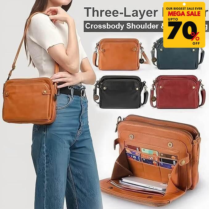 Vintage 3 Layer Leather Bag-DIVERSITY