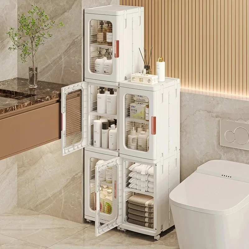 Acrylic 3-Tier Stackable Narrow Storage Cabinet