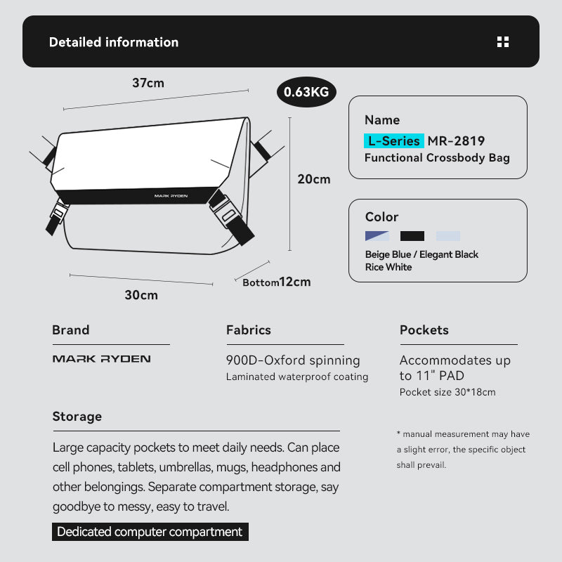 MARK RYDEN - Mailman Sling Bag - Black