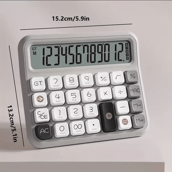 12-Digit Retro Desk Calculator