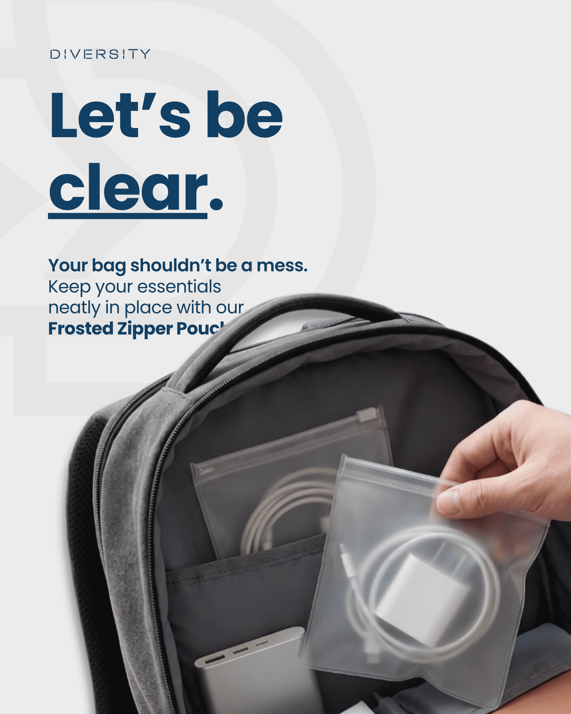 Frosted Zipper Storage Pouch