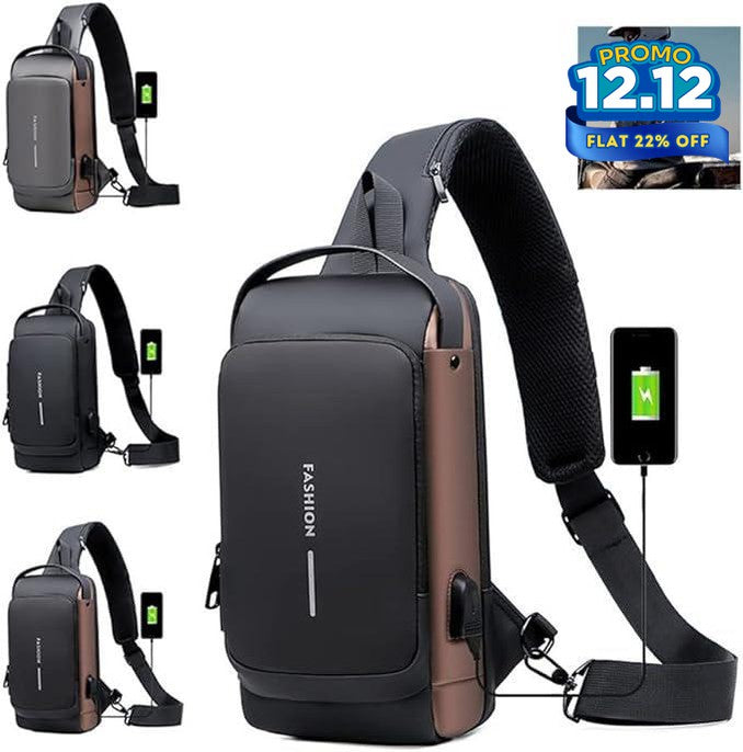 Crossbody Tech Sling Bag With USB Charging Port-DIVERSITY