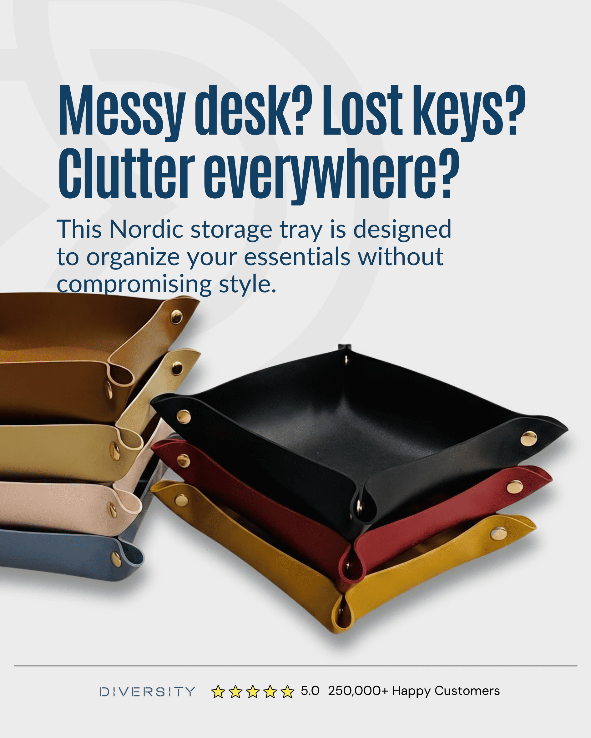 Nordic PU Leather Storage Tray