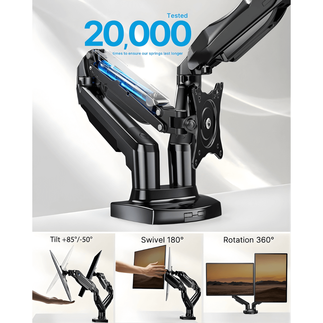 HUANUO Dual Monitor Arm Stand - White