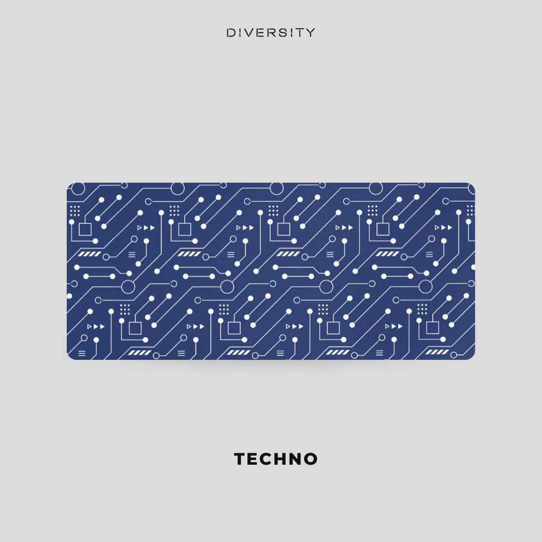 Printed Leather Desk Mat - Techno
