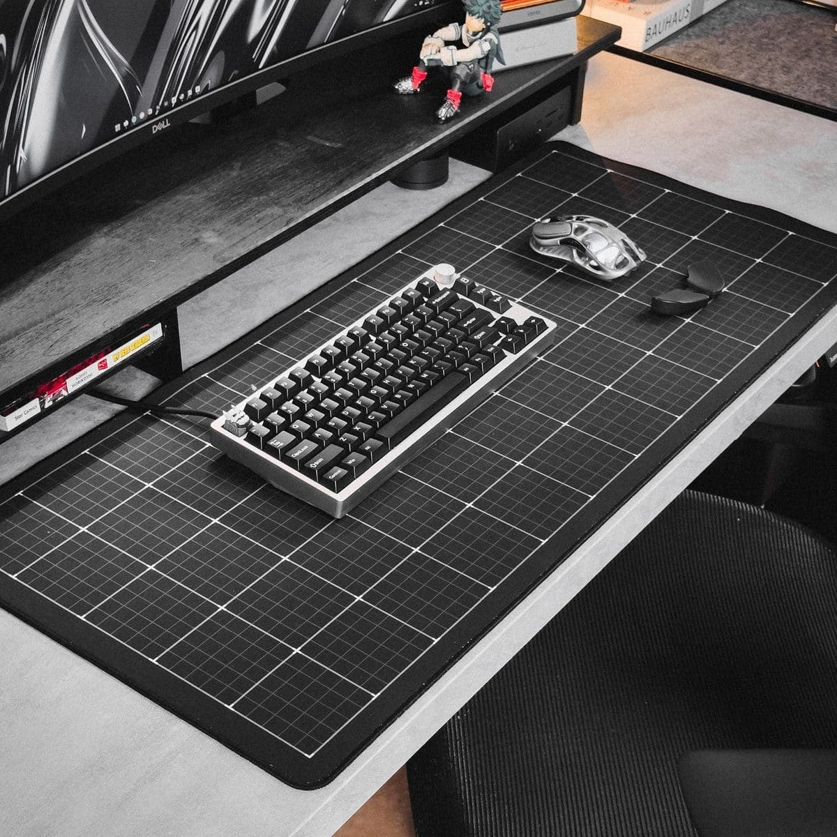 Printed Leather Desk Mat - Grid