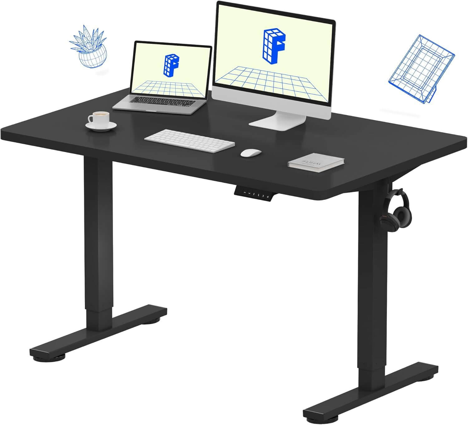 FlexiSpot EN1 - Standing Desk With Black Frame