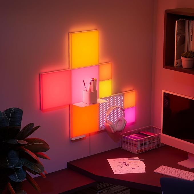 Nanoleaf Blocks Combo XL Smart Light Panels with Shelf & Pegboard