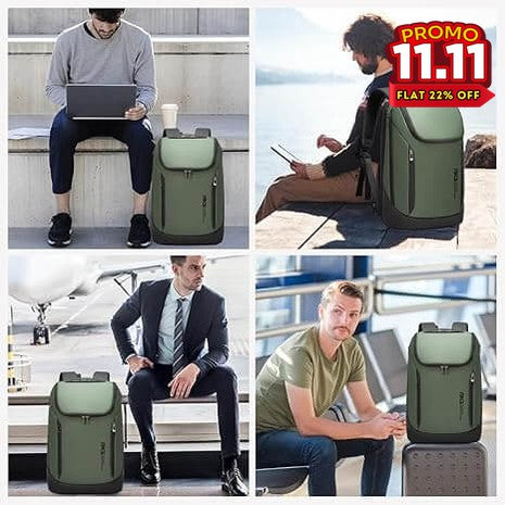 BANGE Ultimate Travel Laptop Backpack - Green-DIVERSITY