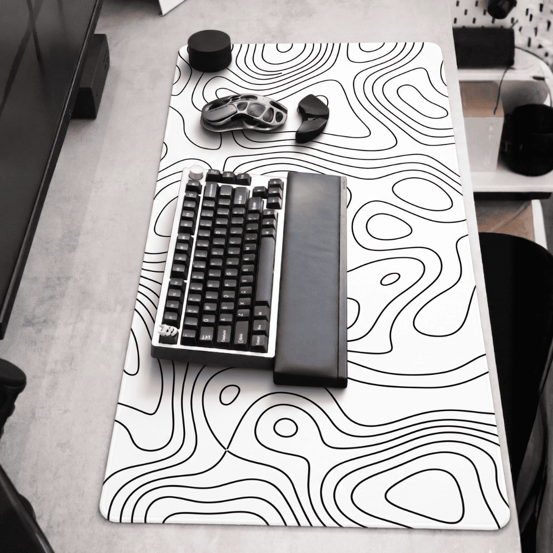 Printed Leather Desk Mat - Curvy