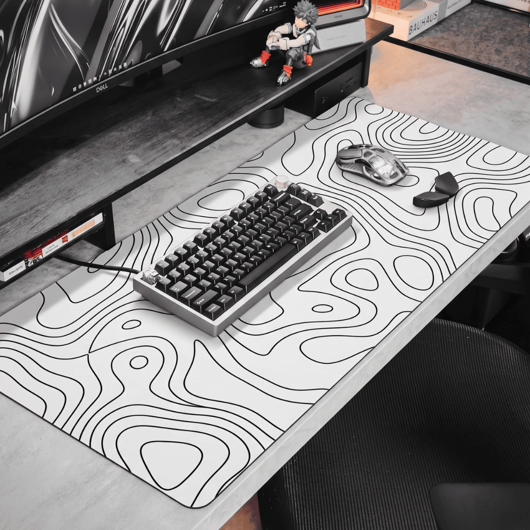 Printed Leather Desk Mat - Curvy